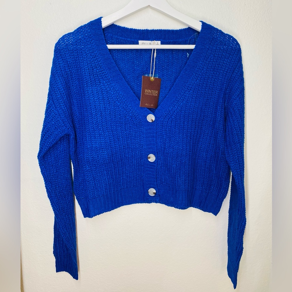 Blue Knit Cardigan